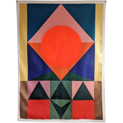 Gouden vibraties (Spirit Dot-serie) - 160cm x 220cm