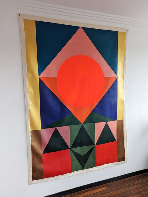 Gouden vibraties (Spirit Dot-serie) - 160cm x 220cm