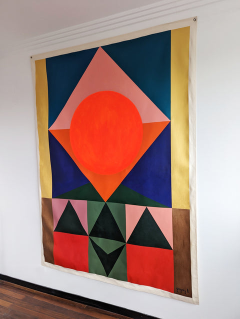 Gouden vibraties (Spirit Dot-serie) - 160cm x 220cm