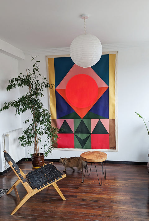 Gouden vibraties (Spirit Dot-serie) - 160cm x 220cm