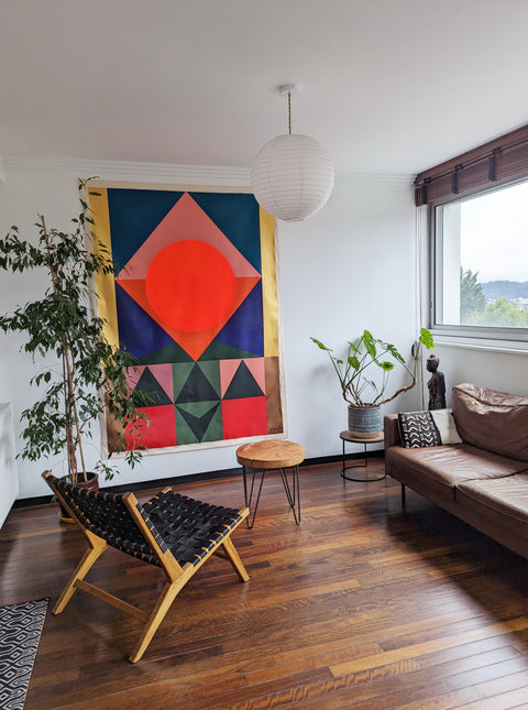 Gouden vibraties (Spirit Dot-serie) - 160cm x 220cm