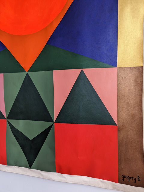 Gouden vibraties (Spirit Dot-serie) - 160cm x 220cm