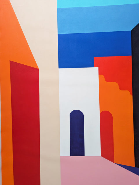 Blue Door White Heat - 163cm x 215cm